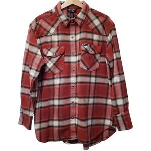 WRANGLER RETRO Americana Boyfriend Cut Shirt Women's Size Medium Orange Red